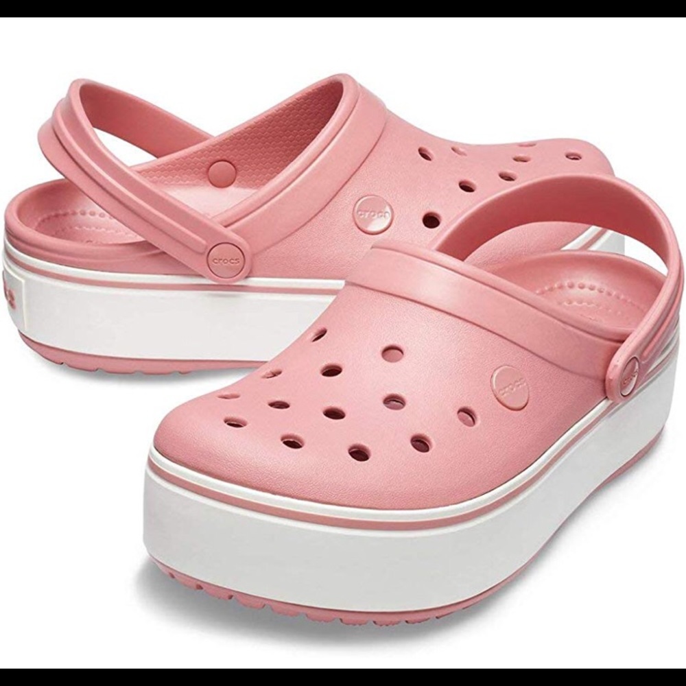 CROCS Crocband Platflorm Clog. Size 10. Pink.